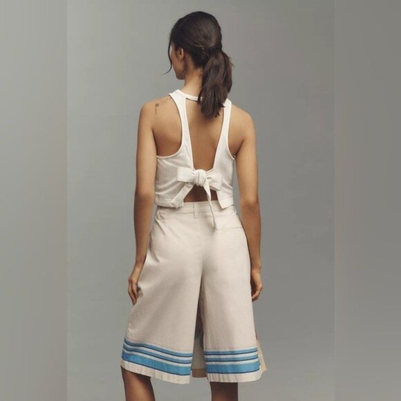 NWT Size 4 - Anthropologie Cotton Tea Towel Wrap Bermuda Shorts (NWT US$ 128) - Picture 3 of 16